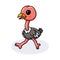 Cute little ostrich bird cartoon walking