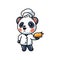 Cute little panda chef cartoon