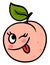 Cute little peach, illustration, vector