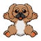 Cute little pekingese dog cartoon