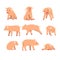 Cute little pig set, funny piggy in different actions set of cartoon vector Illustrations isolated on a white background