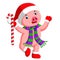 A cute little pig is using a chirstmas costume for chirstmas party