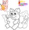 Cute little piglet coloring book funny illustration