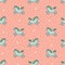 Cute little pink ponies pastel seamless pattern on polka dot background