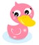 Cute little pink rubber duck
