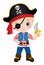 Cute Little Pirate Holding Knife