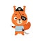 Cute little pirate squirrel with hook and blindfold. Cartoon animal character for kids t-shirts, nursery decoration, baby shower,