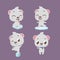 Cute little polar bear character poses