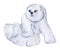 Cute little polar bear. Isolated on white background.