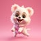 Cute Little Puppy In Pink Outfit - Emotionally Charged Portraits In Cinema4d