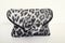 Cute little purse with grey tiger pattern and a bow.