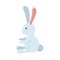 Cute little rabbit easter animal seated