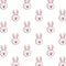 Cute little rabbits funny heads characters pattern