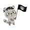 Cute little raccoon with pirate flag. Cartoon animal character for kids t-shirts, nursery decoration, baby shower, greeting card,
