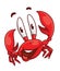 Cute Little Red Crab Color Illustration Design