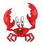 Cute Little Red Crab Color Illustration Design