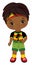 Cute Little Reggae African American Boy Wearing Rastafarian Outfit. Vector Cute Reggae Black Boy