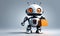 Cute Little Robot 3D Art Animated Graphic, Invitation Card Banner Website Design Background - ai generated