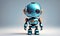 Cute Little Robot 3D Art Animated Graphic, Invitation Card Banner Website Design Background - ai generated