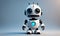 Cute Little Robot 3D Art Animated Graphic, Invitation Card Banner Website Design Background - ai generated