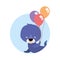 Cute little seal with balloons helium character