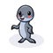 Cute little seal cartoon standing