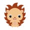 Cute little sitting hedgehog. Forest animal. Flat vector stock illustration