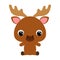 Cute little sitting moose. Forest animal. Flat vector stock illustration