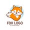 Cute little sleeping fox logo