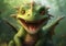 Cute little smily dragon face. Cartoon funny baby dragon with wings. Happy fantasy characters head. Young mythical