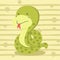 Cute little snake background, kids t shirt design and education