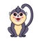 Cute little snub nosed monkey cartoon sitting