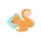 Cute Little Squirrel Animal Sleeping on Pillow Vector Illustration