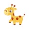 Cute little standing giraffe. Funny cartoon character for print, greeting cards, baby shower, invitation, wallpapers, home decor.