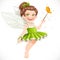 Cute little summer fairy girl with a Magic wand