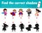 Cute little superhero kids ,Find the correct shadow. Educational game for children, Shadow Matching Game for kids, Visual game