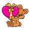 Cute little teddy bear valentine heart gift