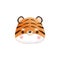cute little tiger head watercolor international tiger day vector illustration isolated on white background.