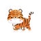 cute little tiger watercolor international tiger day vector illustration isolated on white background.