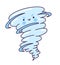 Cute little tornado with funny face. Simple cartoon character.