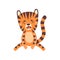 Cute Little Unhappy Tiger Crying, Adorable Wild Animal Cartoon Character Vector Illustration