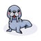 Cute little walrus cartoon posing