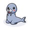 Cute little walrus cartoon posing