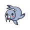 Cute little walrus cartoon posing