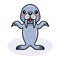 Cute little walrus cartoon standing