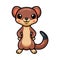 Cute little weasel cartoon standing