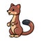 Cute little weasel cartoon standing