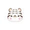 cute little white tiger head watercolor international tiger day vector illustration isolated on white background.