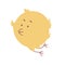 Cute little yellow chicken flying. Vector illustration.