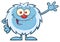 Cute Little Yeti Cartoon Mascot Character Waving For Greeting